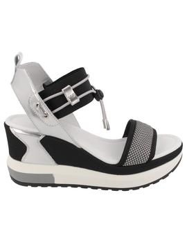 Sandalia mujer Nero Giardini plata/negro