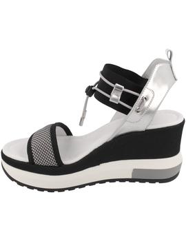Sandalia mujer Nero Giardini plata/negro