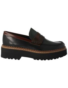 Mocasín mujer Pertini negro/verde