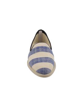 Mocasín mujer Hobby azul/beige