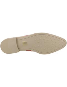 Mocasín mujer Hobby rojo/beige