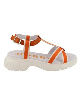 Sandalia mujer Hobby blanco/naranja