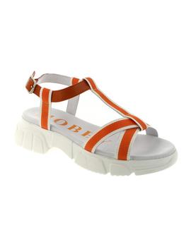 Sandalia mujer Hobby blanco/naranja