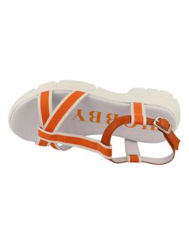 Sandalia mujer Hobby blanco/naranja