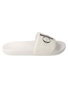 Chancla hombre Calvin Klein Slide blanca