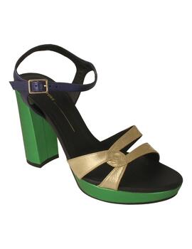 Sandalia mujer Sept Store platino verde