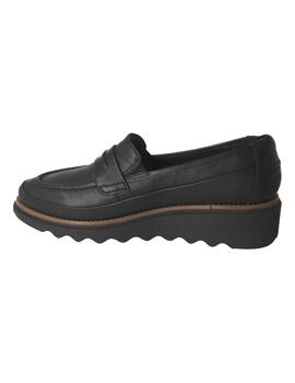 Mocasín mujer Clarks Sharon Aster negro