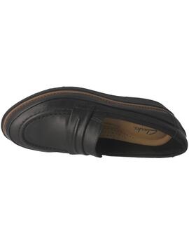 Mocasín mujer Clarks Sharon Aster negro