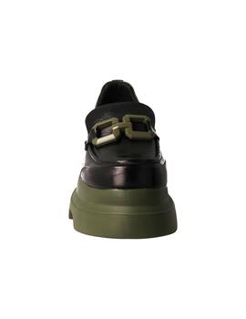 Mocasín mujer Jeannot negro/verde
