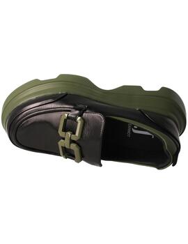 Mocasín mujer Jeannot negro/verde
