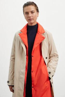 Gabardina mujer Ecoalf Albertalf beige/ naranja