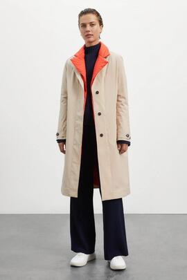 Gabardina mujer Ecoalf Albertalf beige/ naranja