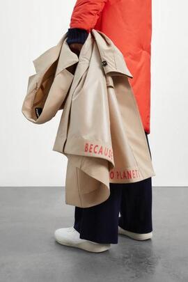 Gabardina mujer Ecoalf Albertalf beige/ naranja