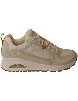 Deportivo mujer Skechers Uno-Layover beige.