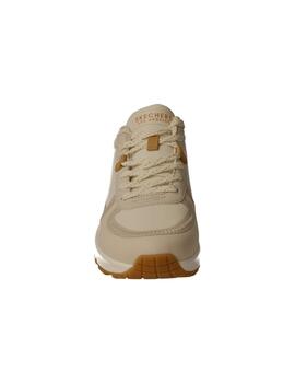 Deportivo mujer Skechers Uno-Layover beige.