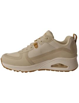 Deportivo mujer Skechers Uno-Layover beige.