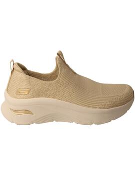 Deportivo mujer Skechers Arch Fit beige/dorado