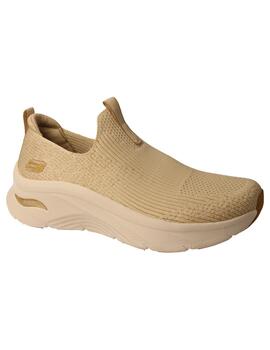 Deportivo mujer Skechers Arch Fit beige/dorado