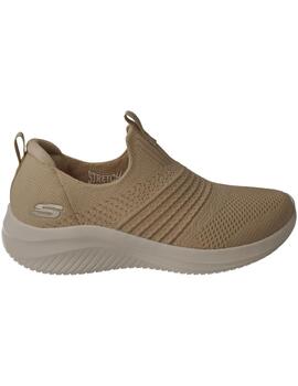 Deportivo mujer Skechers Ultra Flex beige.