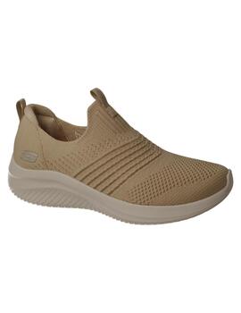 Deportivo mujer Skechers Ultra Flex beige.