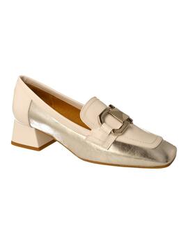 Mocasín mujer Durá&Durá blanco/ plata