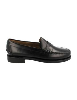 Castellano hombre Sebago suela cuero negro