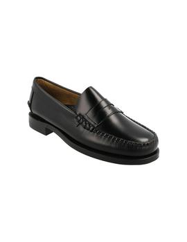 Castellano hombre Sebago suela cuero negro