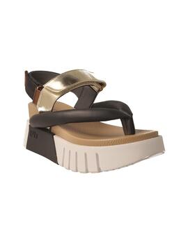 Sandalia mujer United Nude Delta Tong neg/dorado