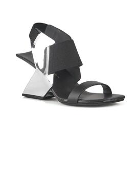 Sandalia mujer United Nude Loop Reiki plata-negro