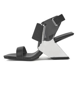 Sandalia mujer United Nude Loop Reiki plata-negro