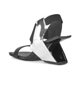 Sandalia mujer United Nude Loop Reiki plata-negro