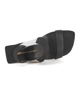 Sandalia mujer United Nude Loop Reiki plata-negro