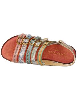Sandalia mujer Laura Vita Dino multicolor