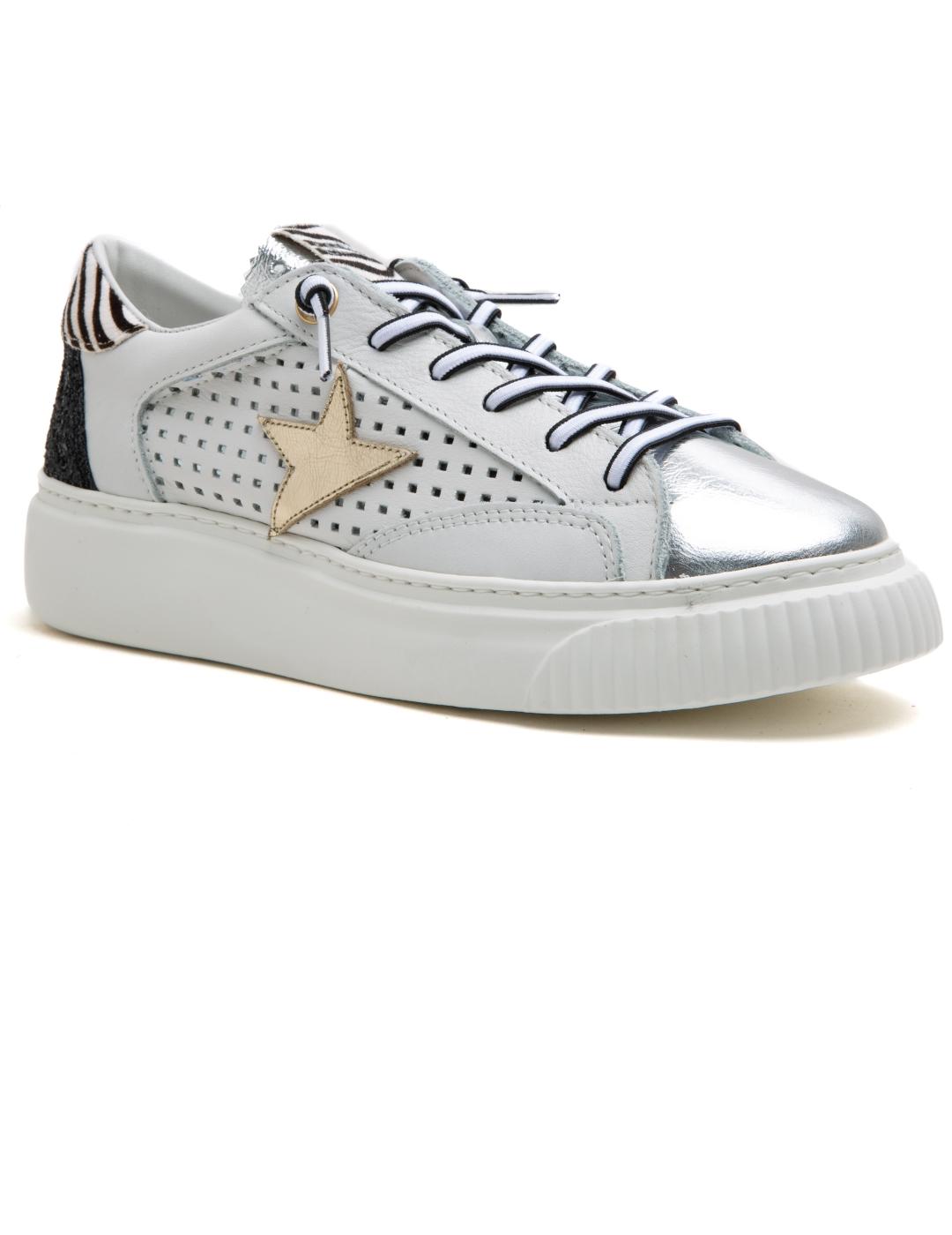 Deportivo mujer Cetti blanco/ng/plata