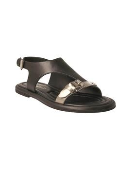 Sandalia mujer Elvio Zanon negro/plata
