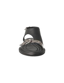 Sandalia mujer Elvio Zanon negro/plata