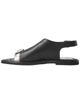 Sandalia mujer Elvio Zanon negro/plata