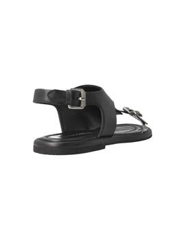 Sandalia mujer Elvio Zanon negro/plata
