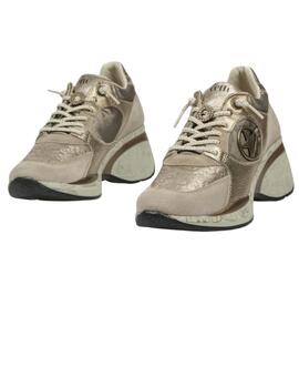 Deportivo mujer Cetti beige/dorado