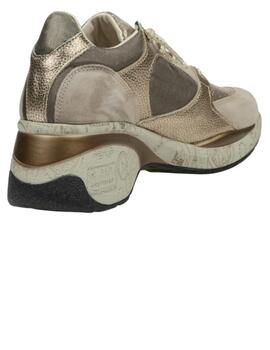 Deportivo mujer Cetti beige/dorado