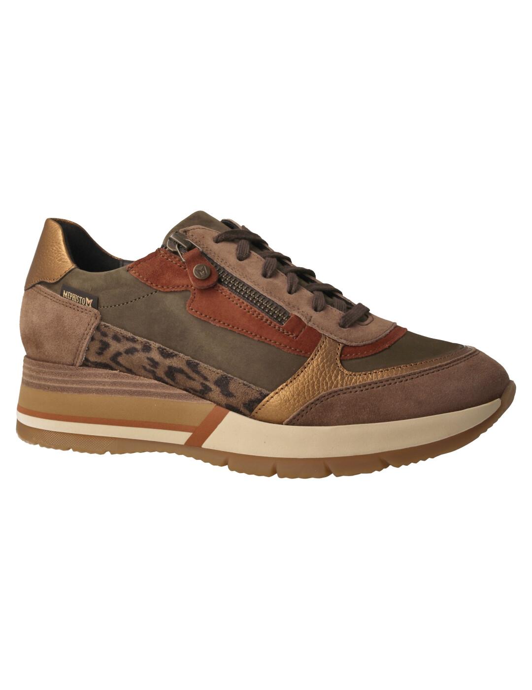 Deportivo mujer Mephisto Tiziana verde-marrón