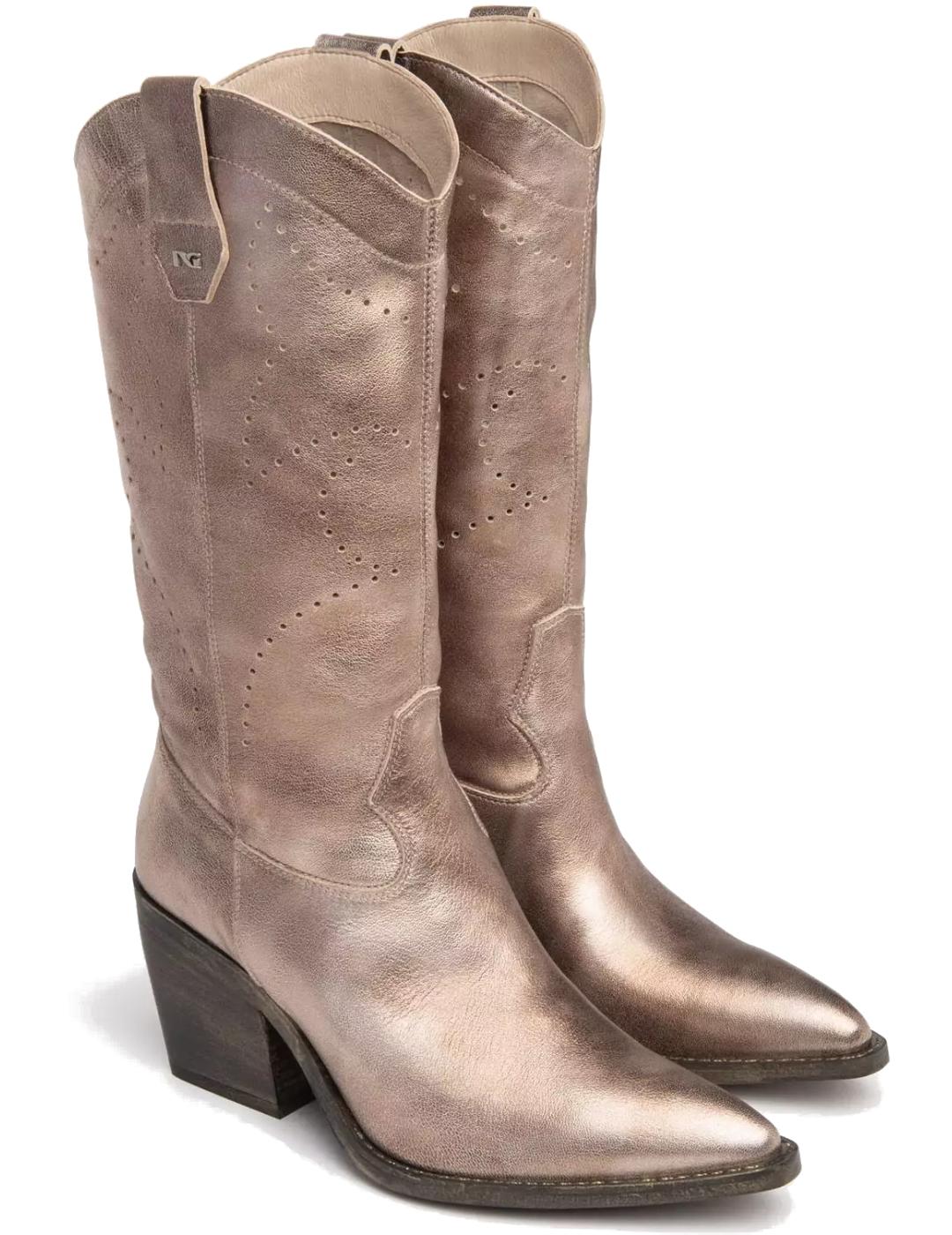 Bota mujer Nero Giardini dorada