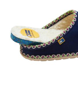 Zapatilla casa mujer Nordikas Dux azul