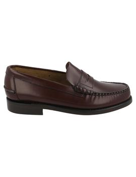 Castellano hombre Sebago suela cuero burdeos