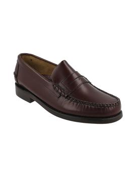 Castellano hombre Sebago suela cuero burdeos