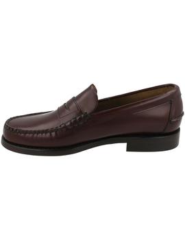 Castellano hombre Sebago suela cuero burdeos