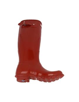 Bota de agua mujer Hunter rojo brillo