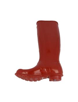 Bota de agua mujer Hunter rojo brillo