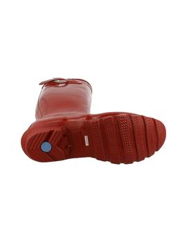 Bota de agua mujer Hunter rojo brillo