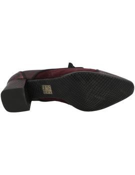 Zapato mujer Platino granate